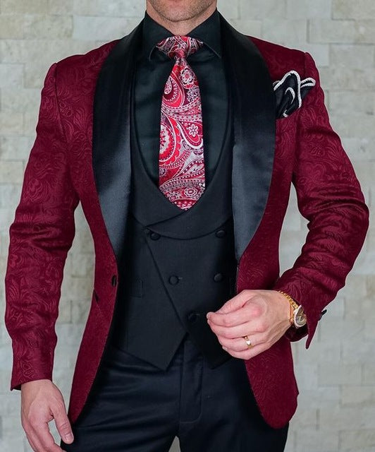 Mens Wedding Suits Italian Design Custom Made Tuxedo Jacket 3 Piece.