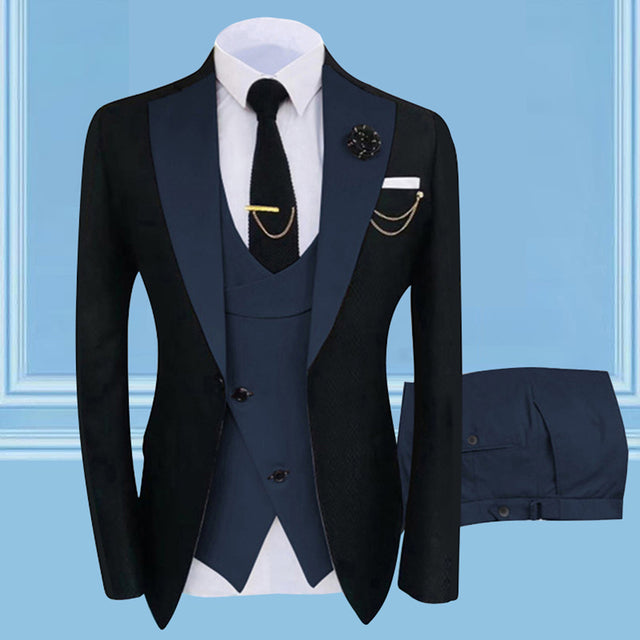 New Fashion Wedding Dress Luxury Design 3Pieces Men Suit Slim Fit Single Breasted Tuxedo High Quality Blazer.