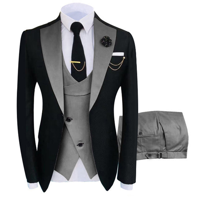 Luxury Party Stage Men Suit Groomsmen Regular Fit Tuxedo 3 Peice Set.